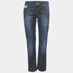 Pre Owned Just Cavalli Dark Blue Denim Straight Fit Jeans M Waist 30"