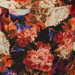 Pre Owned Just Cavalli Multicolor Floral Print Jersey Wrap Around Mini Dress L