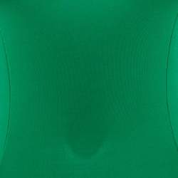 Pre Owned Just Cavalli Green Printed Jersey Off Shoulder Mini Dress S