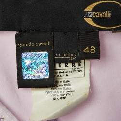 Pre Owned Just Cavalli Lavender Satin Asymmetric Hem Maxi Skirt L