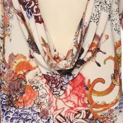 Pre Owned Just Cavalli Beige Printed Jersey Long Sleeve Tops L