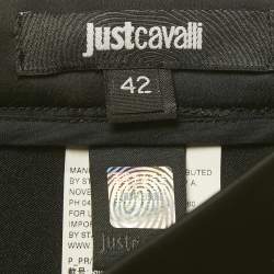 Pre Owned Just Cavalli Black Satin Grommet Detail Maxi Skirt M