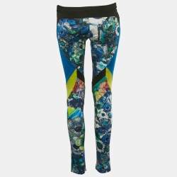 Pre Owned Just Cavalli Multicolor Printed Jersey Leggings M