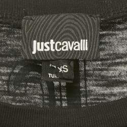 مملوكة مسبقًا Just Cavalli Printed Embellished Cotton T-Shirt S 