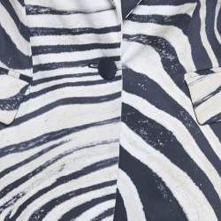 مملوكة مسبقًا Just Cavalli Brown Animal Print Gabardine Blazer S