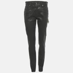 Pre Owned Just Cavalli Black Coated Denim Jeans M/Waist 31"