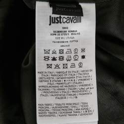 Pre Owned Just Cavalli Beige Jaguar Print Silk Blend Blazer M