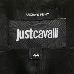 Pre Owned Just Cavalli Beige Jaguar Print Silk Blend Blazer M