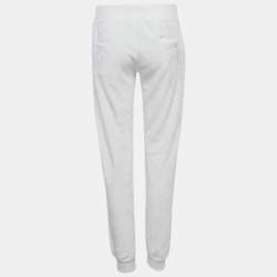 مملوكة مسبقًا Just Cavalli Beachwear White Terry Joggers M