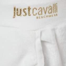 مملوكة مسبقًا Just Cavalli Beachwear White Terry Joggers M