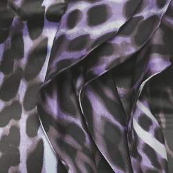 Pre Owned Just Cavalli Purple Leopard Print Stretch Satin Strapless Dress S