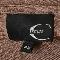 مملوكة مسبقًا فستان جاست كافالي ميني أوف شولدر جيرسيه مطبوع أخضر مقاس صغير - سمول