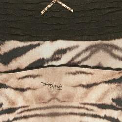 مملوكة مسبقًا قميص داخلي جست كافالي جيرسي بحواف مزينة بنقشة نمر بني مقاس متوسط