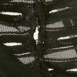 Pre Owned فساتين ماكسي جست كافالي بكشاكش معدنية سوداء مرصعة بالذهب مقاس متوسط