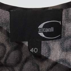 Pre Owned فستان جست كافالي قصير كريب بطبعة النمر غير متماثل مقاس صغير - سمول