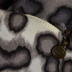 Pre Owned فستان جست كافالي قصير كريب بطبعة النمر غير متماثل مقاس صغير - سمول