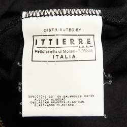 Pre Owned Just Cavalli Black Printed Cotton Long Sleeve Top M