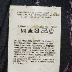 مملوكة مسبقًا Just Cavalli Purple Floral Printed Silk Top M