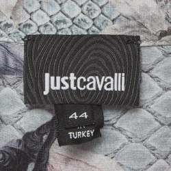 Pre Owned Just Cavalli Blue Floral Print Crepe Shirt M