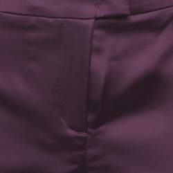 Pre Owned Just Cavalli Purple Satin Side Tape Trousers M