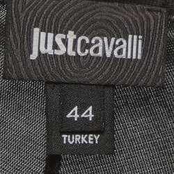 Pre Owned بلوزة جاست كافالي جيرسيه مطلي أزرق بأكمام طويلة مقاس وسط - ميديوم