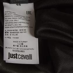 Pre Owned بلوزة جاست كافالي جيرسيه مطلي أزرق بأكمام طويلة مقاس وسط - ميديوم