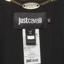 Pre Owned Just Cavalli Brown/Gold Striped Metallic Blend Regular Blazer M