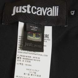 Pre Owned Just Cavalli Brown/Gold Striped Metallic Blend Regular Blazer M