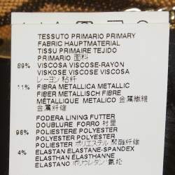 Pre Owned Just Cavalli Brown/Gold Striped Metallic Blend Regular Blazer M