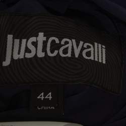 Pre Owned جاكيت جاست كافالي كحلي/مطبوع مبطن قابل للقلب صناعي متوسط