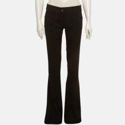 Pre Owned بنطلون جاست كافالي حياكة سوداء مستقيم الساق مقاس متوسط