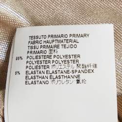 Pre Owned بلوزة ذات حاشية غير متساوية معدنية ذهبية بأكمام طويلة من جيرسي جاست كافالي مقاس متوسط - ميديم