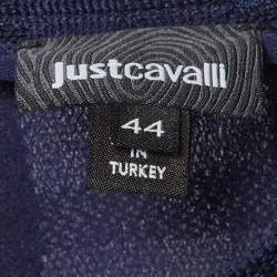 مملوكة مسبقًا تنورة ماكسي جست كافالي دانتيل كشكشة تفاصيل زرقاء داكنة مقاس متوسط