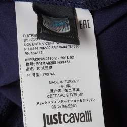 مملوكة مسبقًا تنورة ماكسي جست كافالي دانتيل كشكشة تفاصيل زرقاء داكنة مقاس متوسط