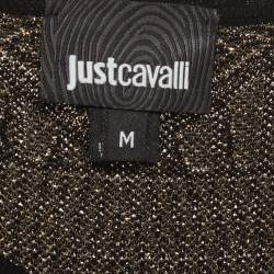 Pre Owned Just Cavalli Black Lurex Knit Sleeveless Maxi Dress M