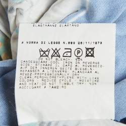 Pre Owned Just Cavalli Blue Printed Jersey Knee Length Dress L