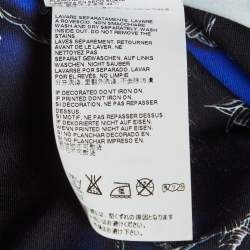 Pre Owned Just Cavalli Black/Blue Star Printed Jersey Midi Dress M