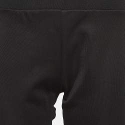 Pre Owned Just Cavalli Black Knit Logo Tape Detail Pants M