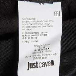 Pre Owned Just Cavalli Black Knit Logo Tape Detail Pants M