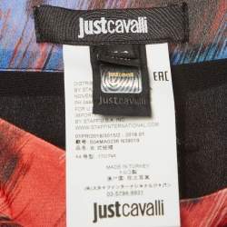 مملوكة مسبقًا Just Cavalli Multicolour Abstract Print Crepe Ruffled Maxi Skirt M