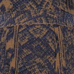 مملوكة مسبقًا Just Cavalli Blue/Beige Lurex Jacquard Maxi Dress M