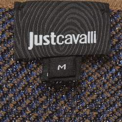 مملوكة مسبقًا Just Cavalli Blue/Beige Lurex Jacquard Maxi Dress M