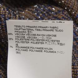 مملوكة مسبقًا Just Cavalli Blue/Beige Lurex Jacquard Maxi Dress M