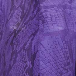 Pre Owned Just Cavalli Purple Snakeskin Print Crepe Shirt M