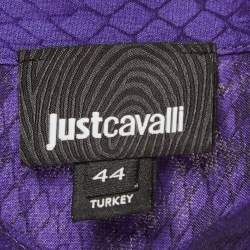 Pre Owned Just Cavalli Purple Snakeskin Print Crepe Shirt M