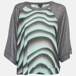 Pre Owned تي شيرت جيرسي مطبوع ولوريكس جست كافالي أخضر مقاس كبير