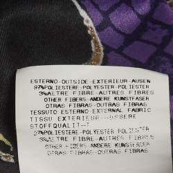 Pre Owned Just Cavalli Purple Printed Satin Asymmetric Midi Skirt M