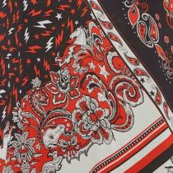 Pre Owned Just Cavalli Red/Black Printed Crepe Asymmetric Short Dress M