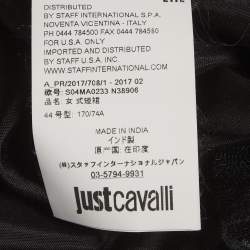 Pre Owned Just Cavalli Purple Floral Printed Crepe and Tulle Maxi Skirt M