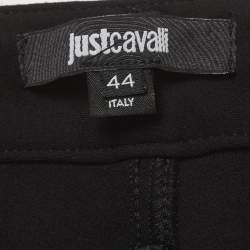 Pre Owned Just Cavalli Black Snakeskin Pattern Jersey Pants M